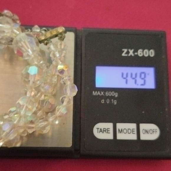 Vtg LOT of 2 AB Rock Crystal Double strand Chokers - Picture 7 of 13